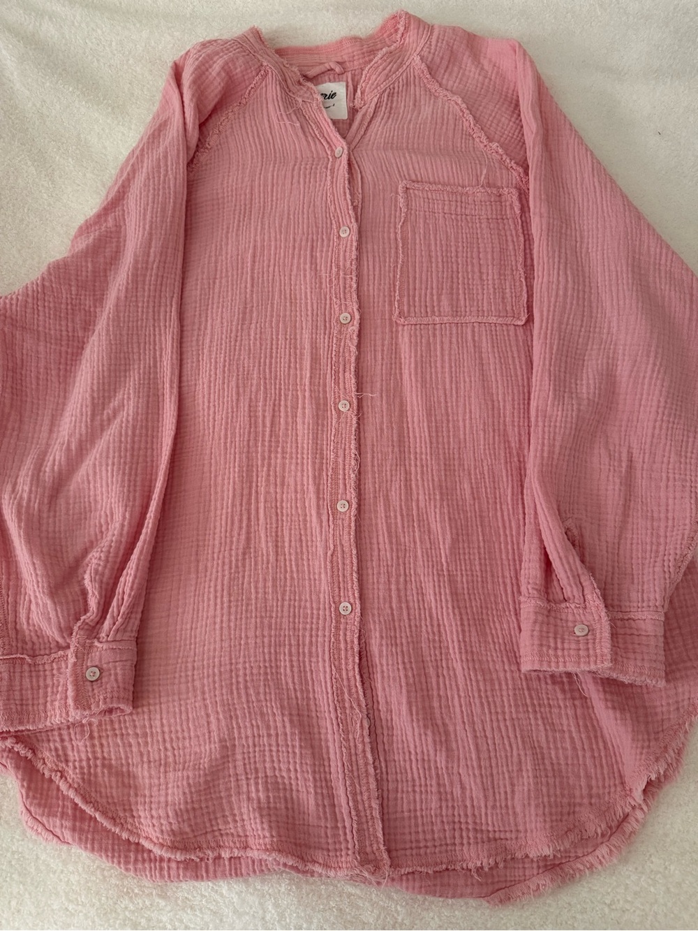 aerie Pink Gauze Button-Down Shirt